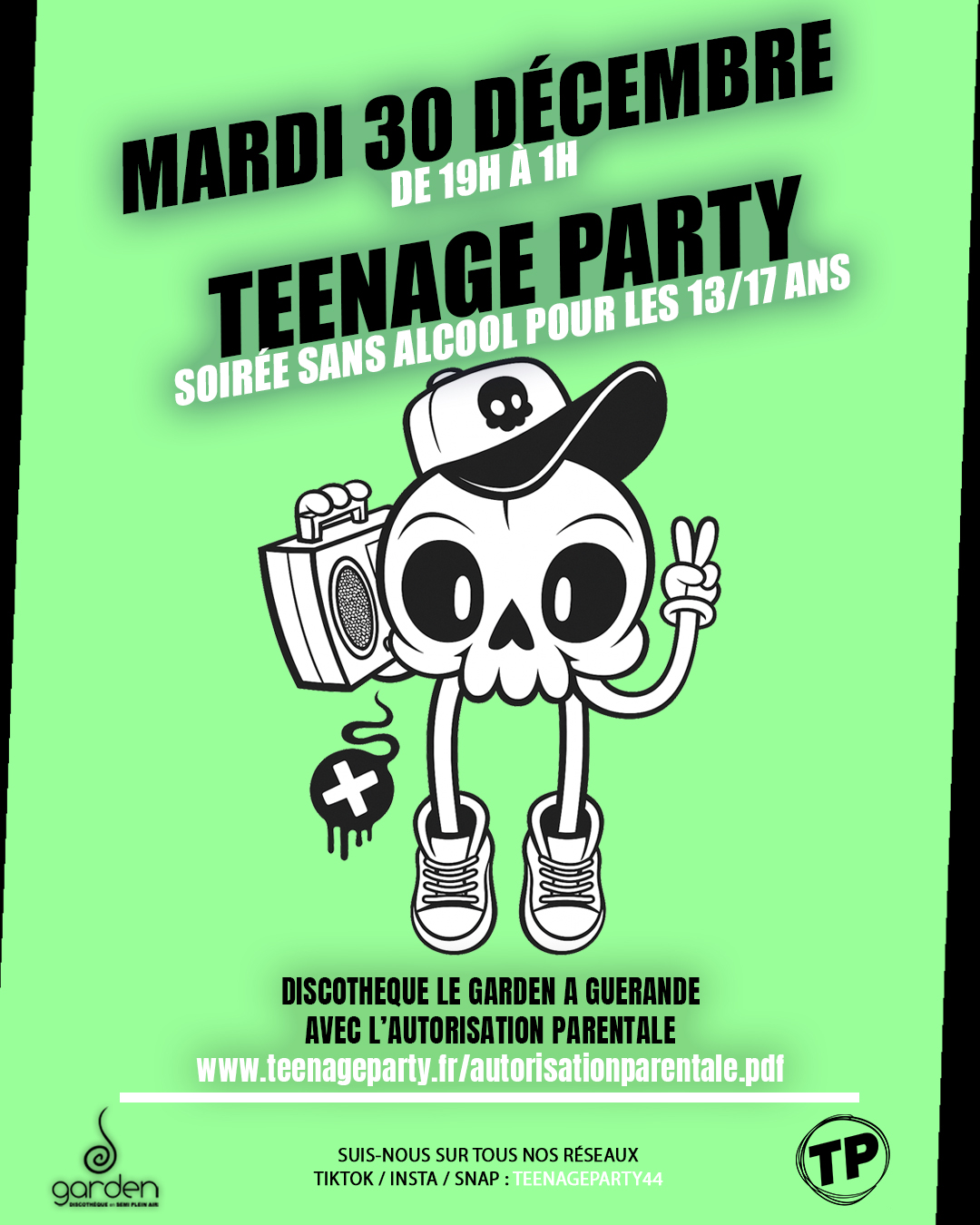 Mardi 30 Décembre - Teenage Party